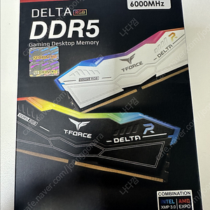 [팀 그룹] TEAMGROUP T-FORCE DDR5-6000 CL38 DELTA RGB 거의 새제품 블랙 32GB(16GX2) 팝니다.