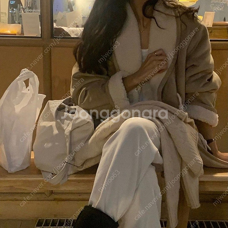 정가25만 베르가못 숄 토글 무스탕 시어링 버베인 멜라...--1