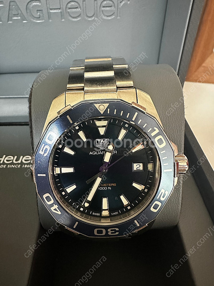 태그호이어 아쿠아 레이서 300 쿼츠 청판 41mm--1