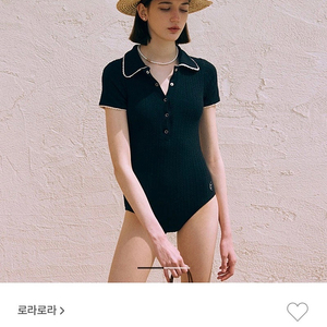 로라로라 수영복 COLLAR BUTTON SWIMSUIT BLACK