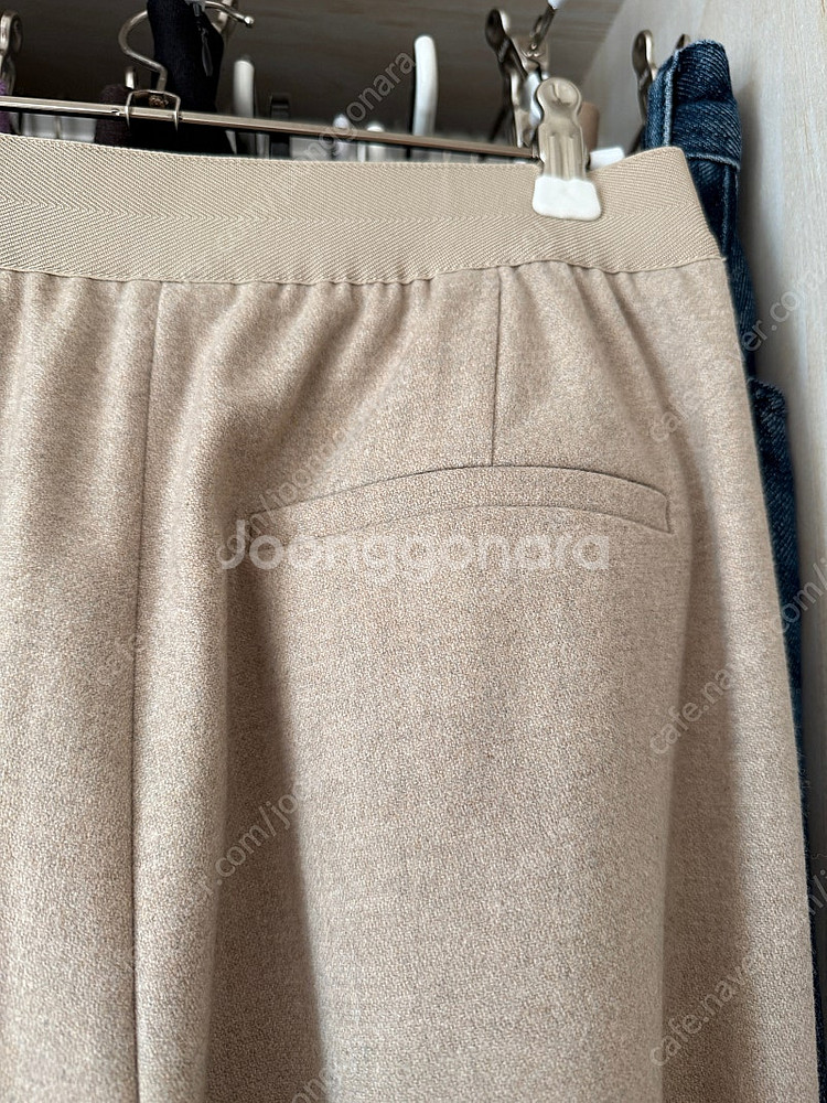 타임 캐시미어 블랜디드 뒷밴딩 연베이지 팬츠--6