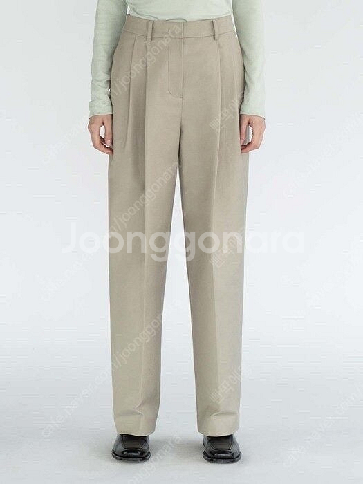 (새상품) LFM 플리츠 와이드 트라우저 팬츠 라이트카키 울팬츠--0