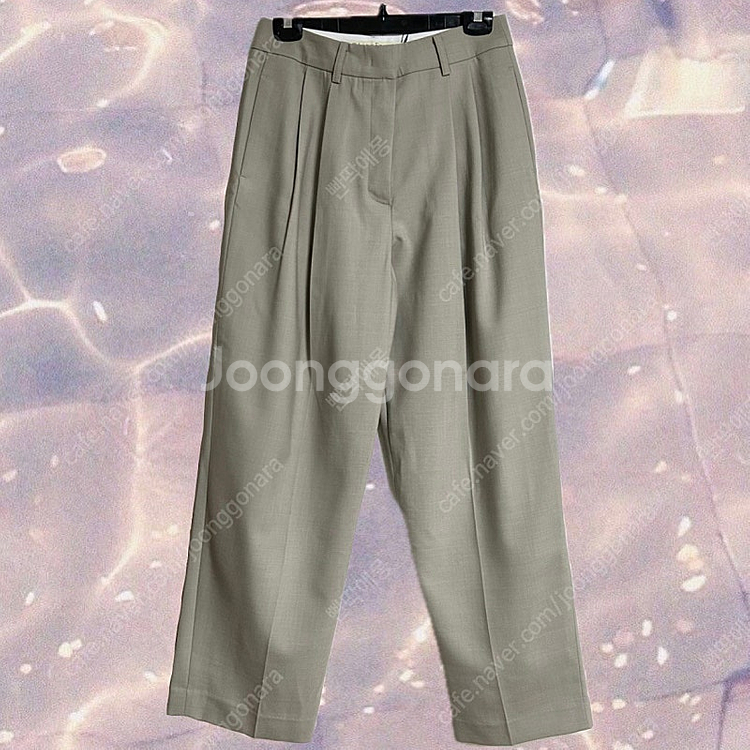 (새상품) LFM 플리츠 와이드 트라우저 팬츠 라이트카키 울팬츠--7