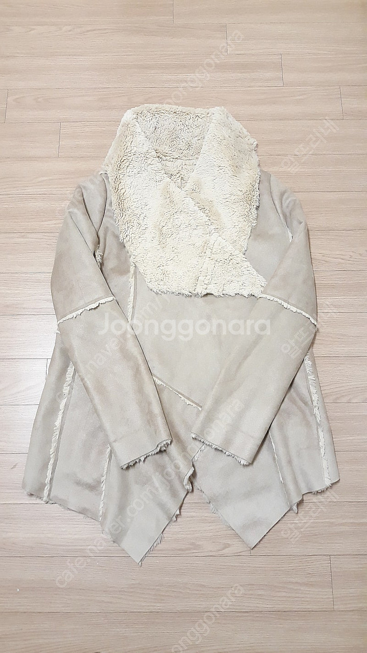 (새상품) 무스탕 에코밍크 오픈 자켓 반코트 (M)--0