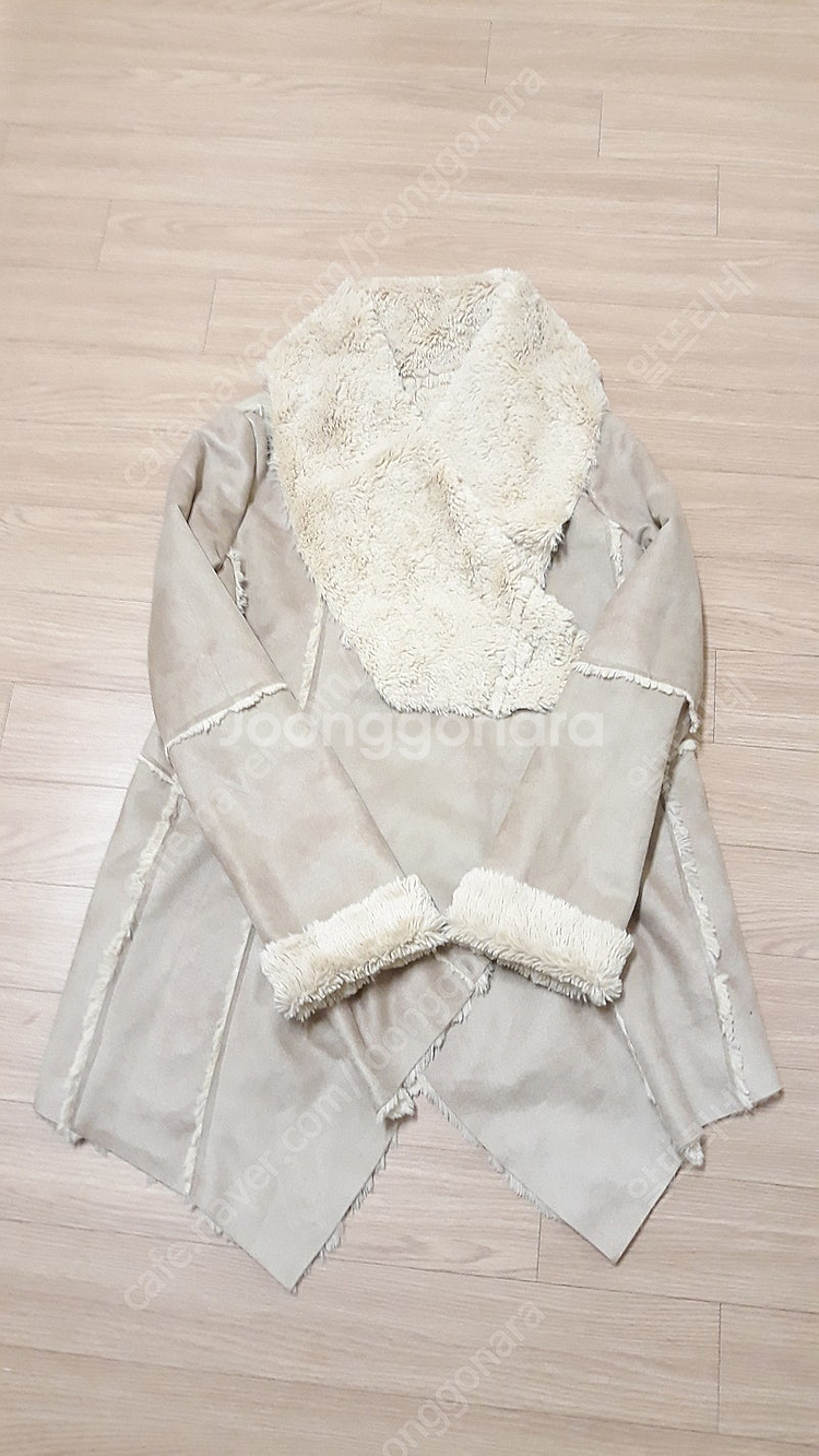 (새상품) 무스탕 에코밍크 오픈 자켓 반코트 (M)--1