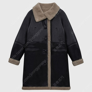 퀸즈래빗 레더 코트 High Neck Leather Shearling Long Coat