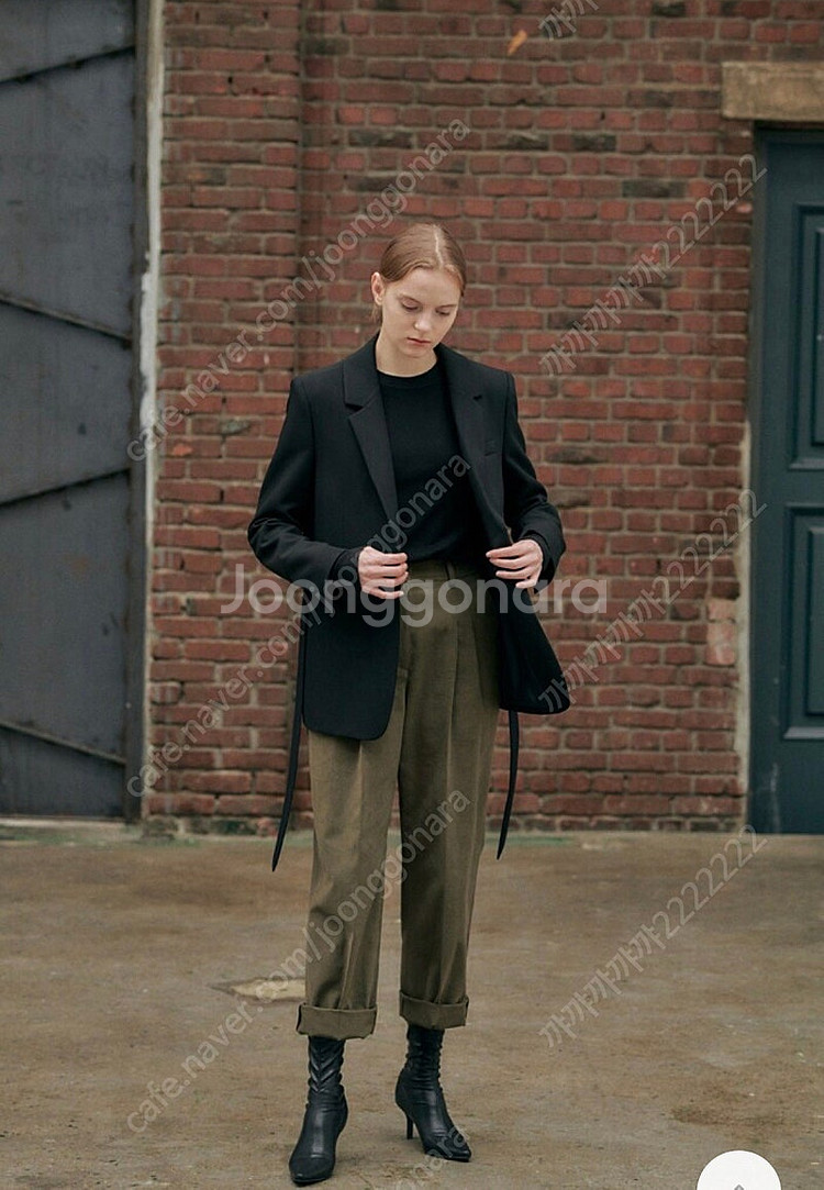 닐바이피 코튼 배기 팬츠 카키 34사이즈--1