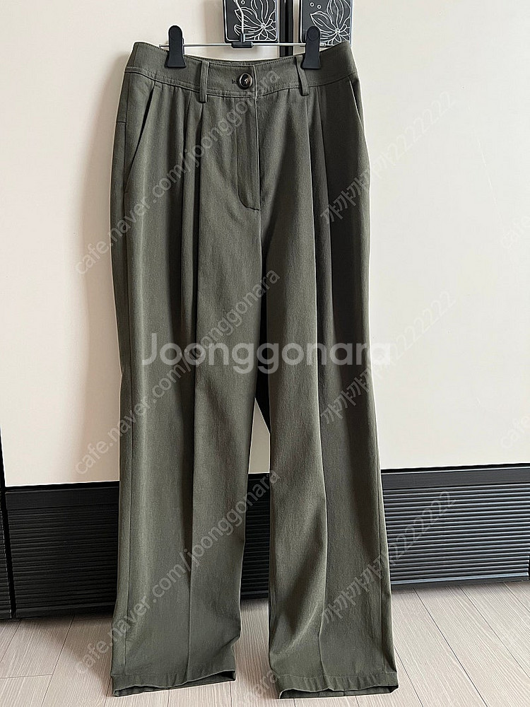 닐바이피 코튼 배기 팬츠 카키 34사이즈--5