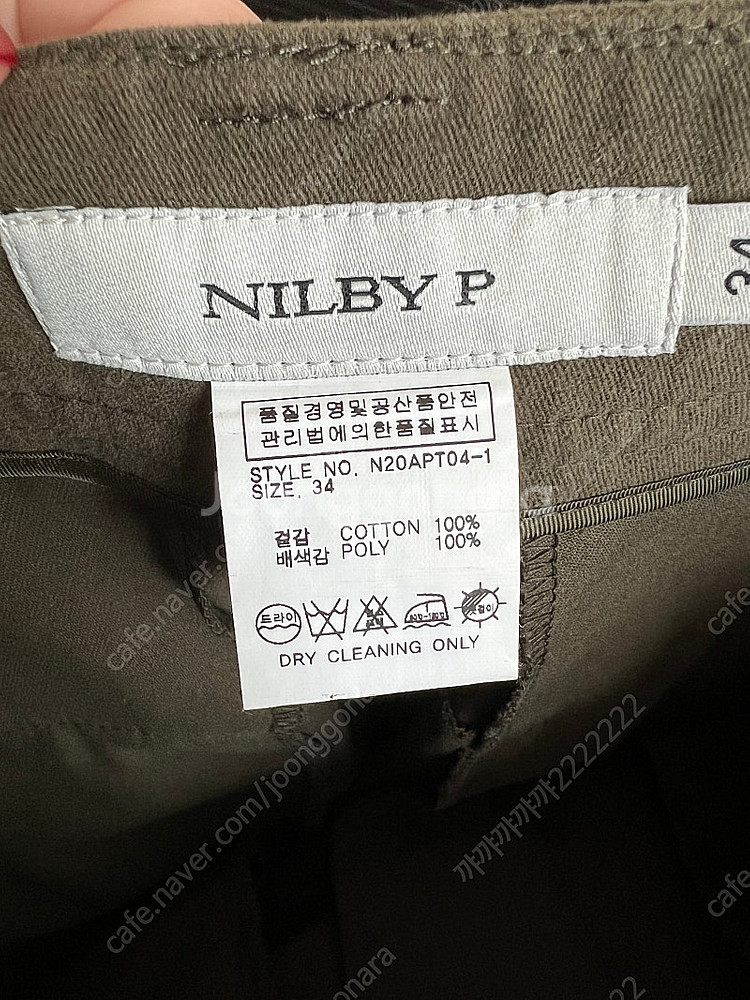 닐바이피 코튼 배기 팬츠 카키 34사이즈--6