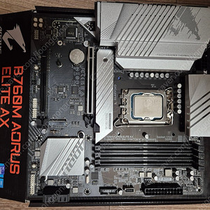 기가바이트 B760M Aorus Elite AX + 인텔 i3 12100 팝니다.