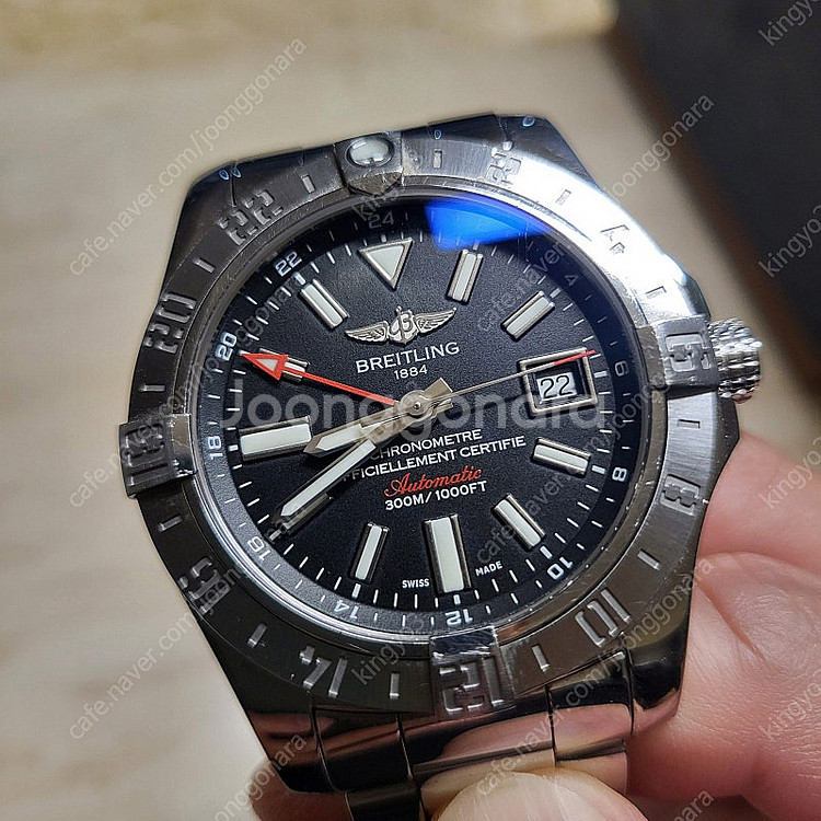 브라이틀링 어벤져2GMT 검판--1