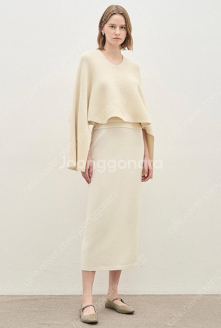 24 더캐시미어 라운지 캐시미어 홀가먼트 니트 스커트--0