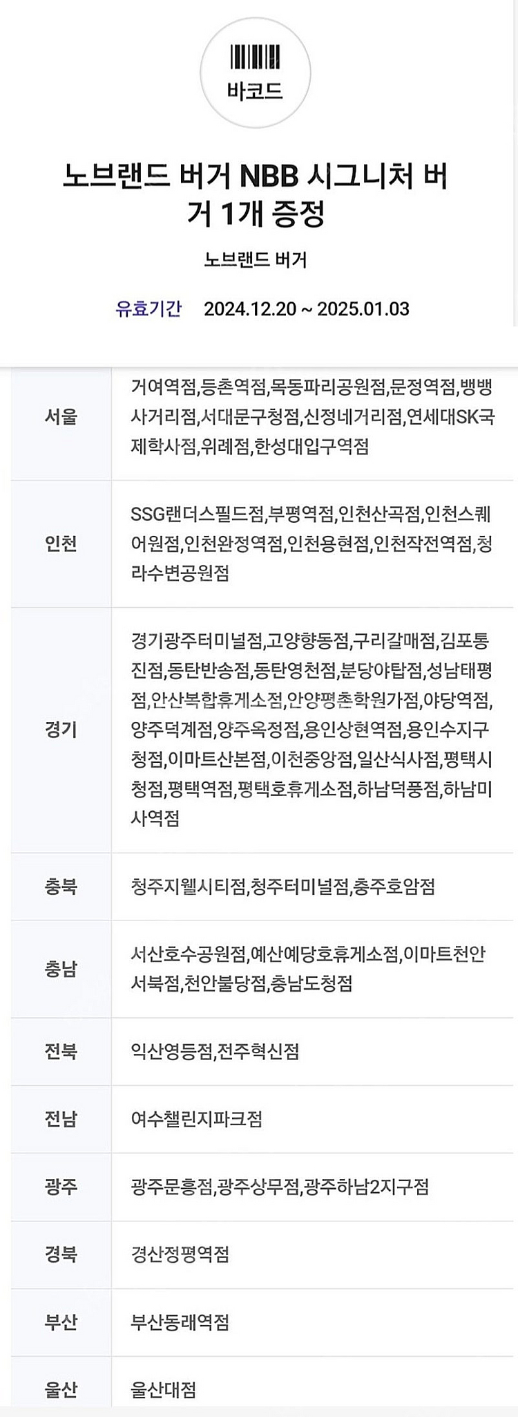 노브랜드 NBB 시그니처버거 단품 (정가:4800)--1
