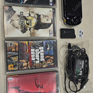 PSP 본체 게임 4개 충전기 세트