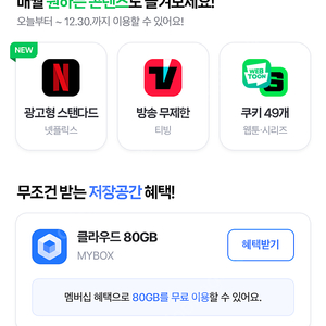 네이버 플러스 멤버십 컨텐츠 (넷플릭스, 티빙, 네이버웹툰 쿠키) 1달 3500원