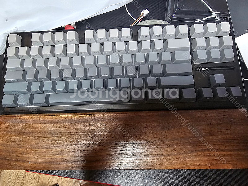 독거미 AULA F87pro 다크그레이 회목축--1