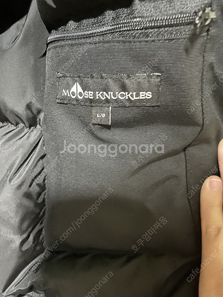 무스너클 남자 스털링 파카 패딩 블랙 컬러 화이트퍼--5