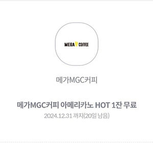 메가 아메리카노 HOT 1100원