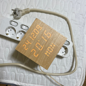 LED 나무시계 탁상시계