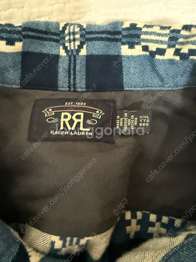 Rrl 더블알엘 패턴 자카드 오버셔츠 xxl판매--1