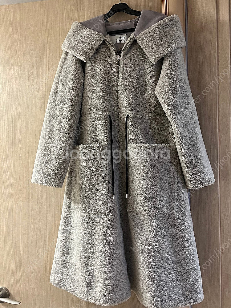 더일마 the ilma 양털 후드 스트링 롱무스탕 코트 점퍼 자켓--0