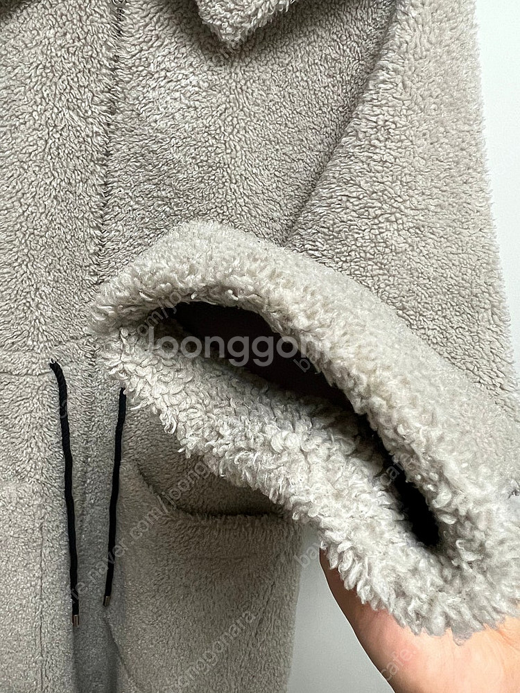 더일마 the ilma 양털 후드 스트링 롱무스탕 코트 점퍼 자켓--4