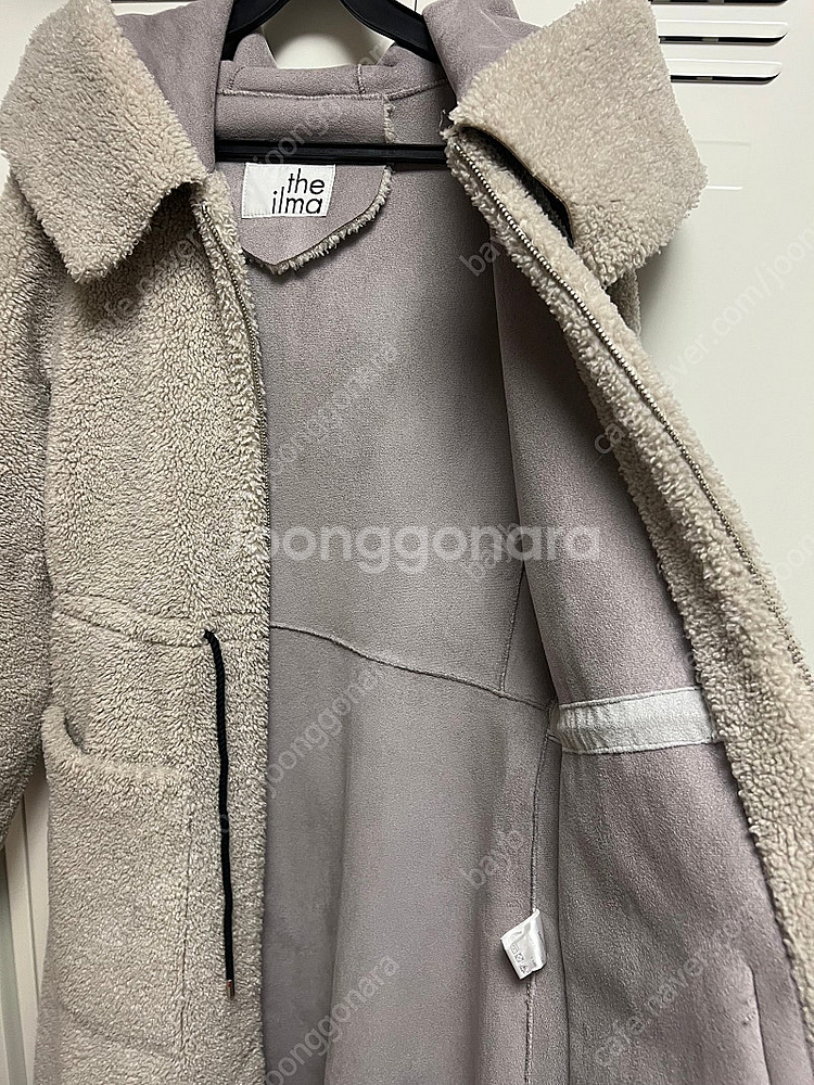 더일마 the ilma 양털 후드 스트링 롱무스탕 코트 점퍼 자켓--8