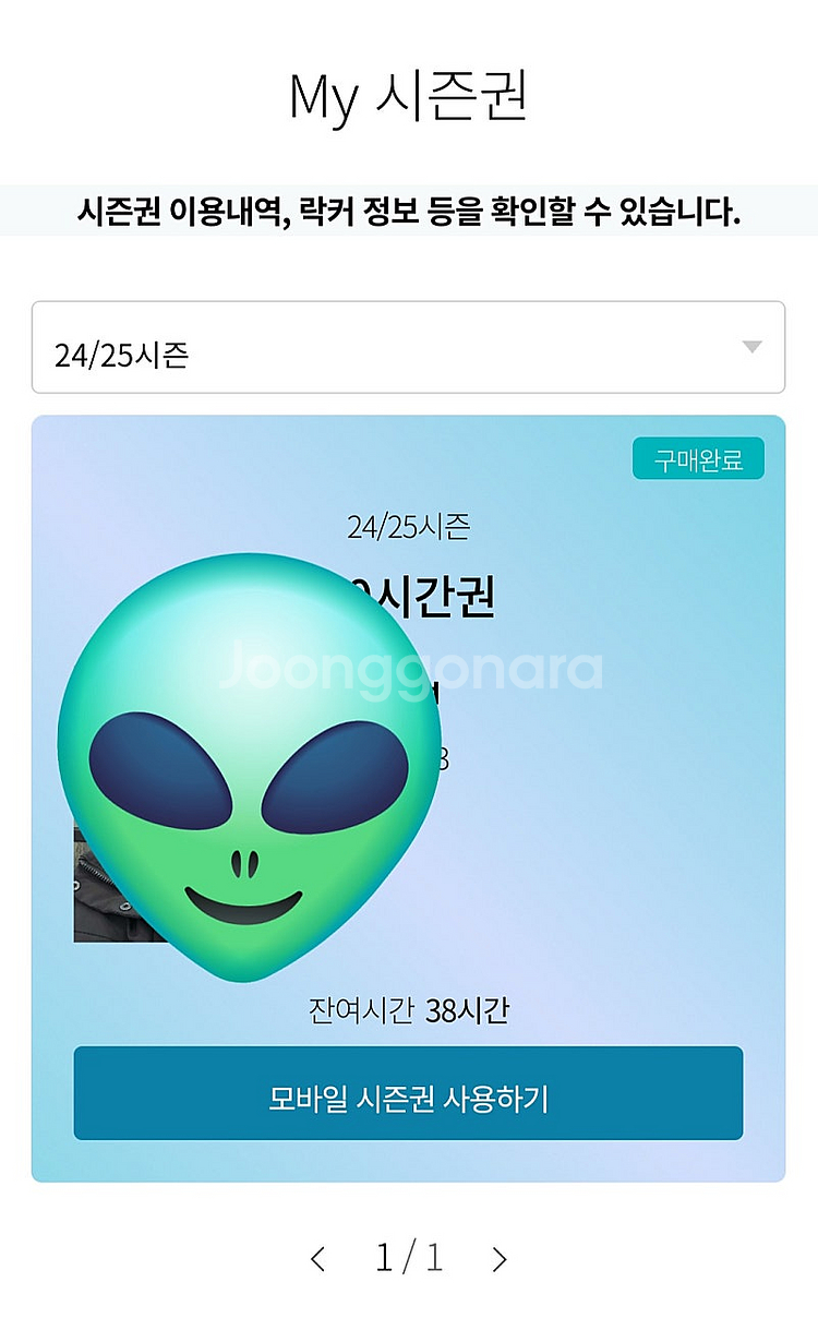24/25 곤지암 스키장 시간권 38시간 팔아요--0