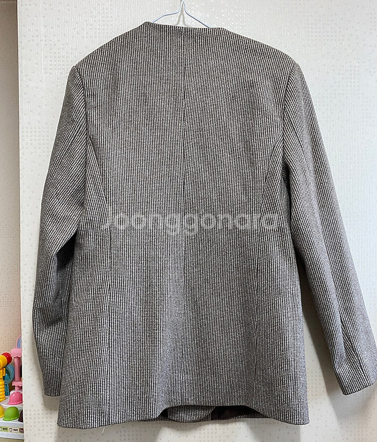 여성 울 체크자켓 새상품--1