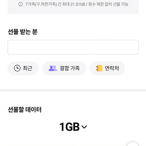 SKT 데이터 2기가 판매 1700원