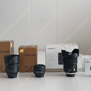 탐론 24-70 f2.8 di vc usd g2(니콘마운트), 니콘 af-s 85mm f1.8G, 니콘 af-s 50mm f1.8G, 니콘 FTZ 팝니다