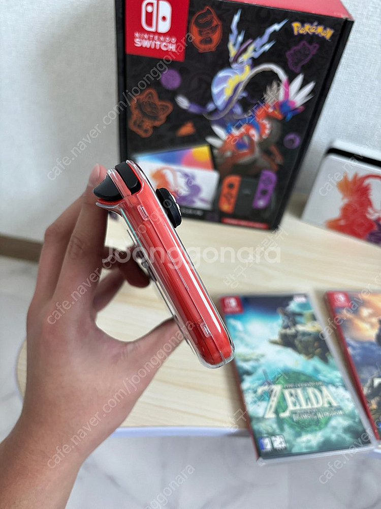 닌텐도스위치OLED 스칼렛바이올렛에디션+타이틀8개 기타...--2