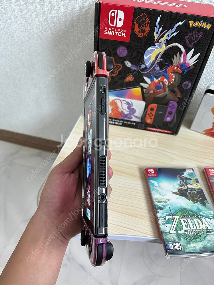 닌텐도스위치OLED 스칼렛바이올렛에디션+타이틀8개 기타...--5
