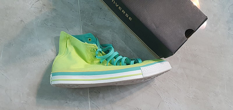 (미착용) 컨버스 척테일러 하이 형광색 (사이즈 280) 3.5만 원 팝니다. 이미지