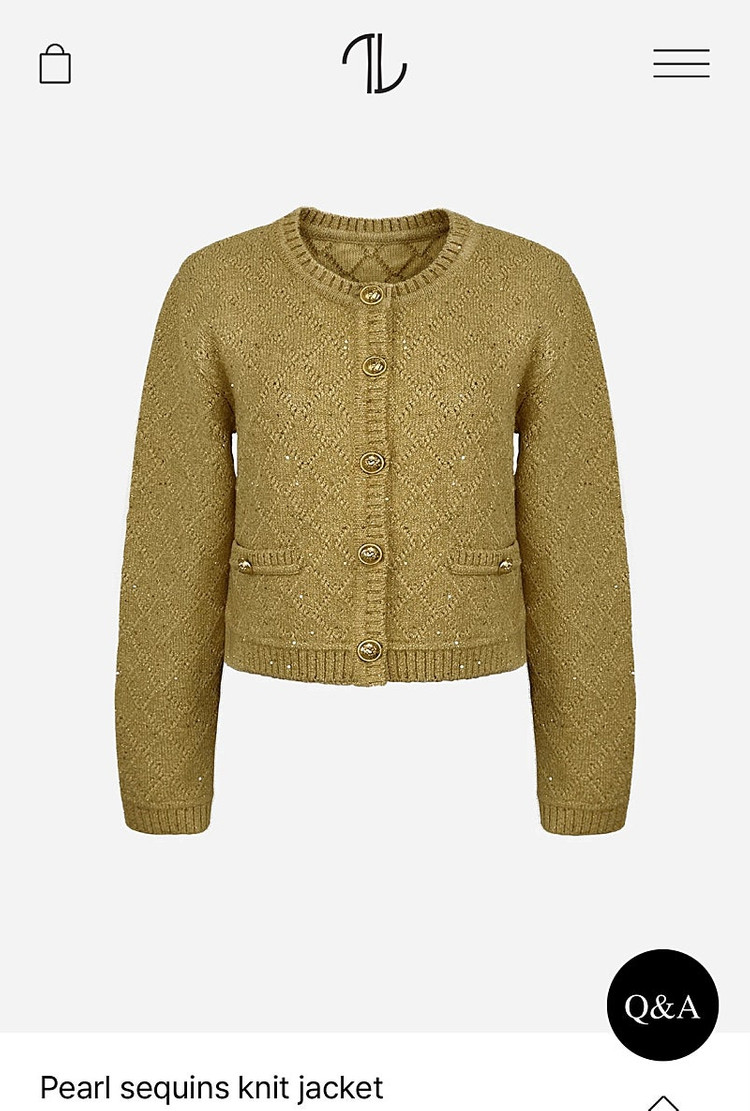 [판매] 더로랑 제작 펄 시퀀스 니트 자켓 24K 골드 S 미개봉 새상품--2