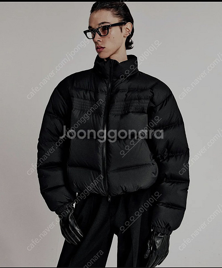 엘무드 켄달 크롭 다운 푸퍼 매트블랙--0