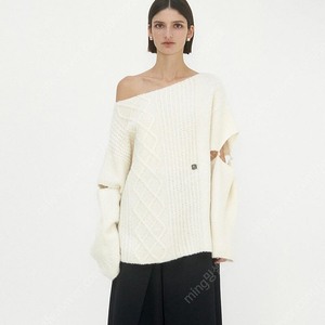 트리밍버드 Sleeve Slit Boat Neck Knit [Ivory]