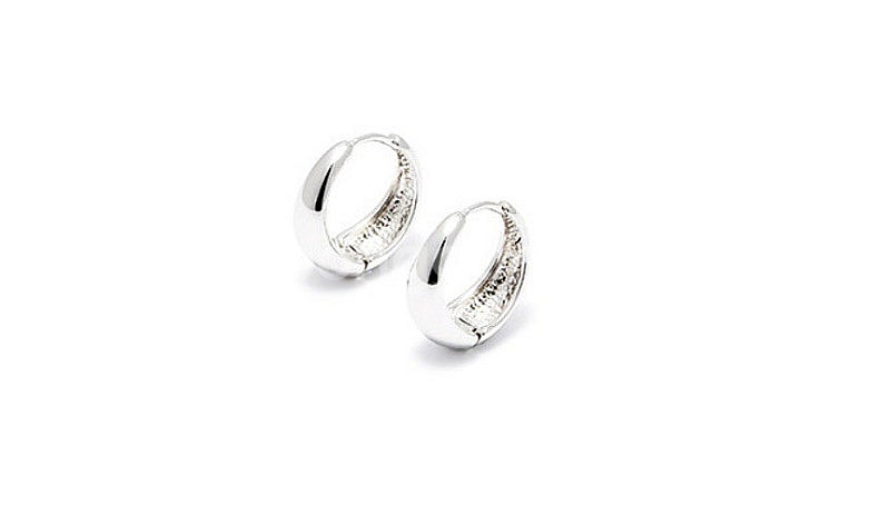 은 링 귀걸이 CLASSIC ROUND EARRINGS--2