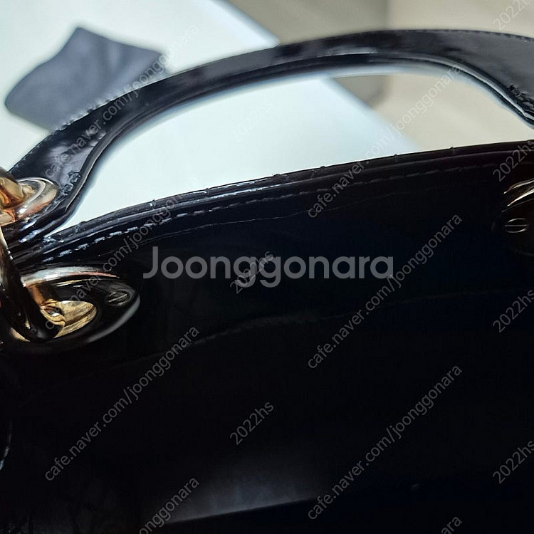 디올 레이디백 미니 페이던트 블랙 금장 새상품급--5