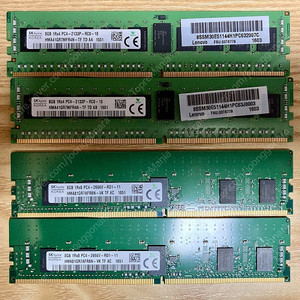 하이닉스 DDR4 ECC 램 서버용 램 8G, 16G 수량 판매 합니다.