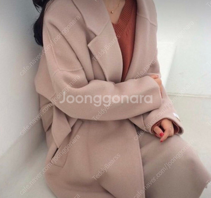 문피치 핸드메이드 코트 핑크--4