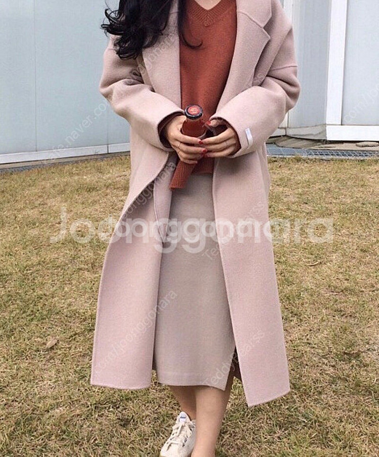 문피치 핸드메이드 코트 핑크--5