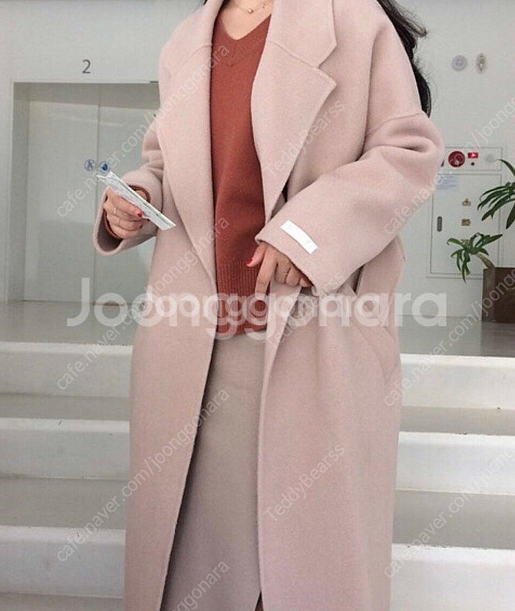 문피치 핸드메이드 코트 핑크--6