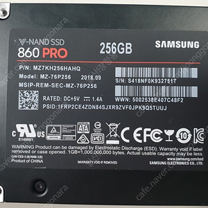 삼성 SSD 860 PRO 256GB 판매합니다.