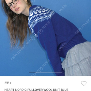 론론 HEART NORDIC PULLOVER WOOL KNIT BLUE 블루 니트 새상품