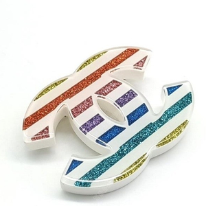 Chanel CC로고 Rain Bow Brooch 진품 행운브로치