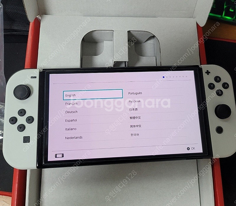 닌텐도스위치oled 화이트 24.9월구매+파우치--0