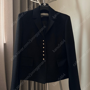 비뮤즈맨션 트위드자켓 Gold button tweed jacket - Black