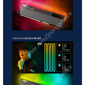 16GB(8Gx2) pc4 램 메모리 KLEVV DDR4 4000 CL19 고클럭 CRAS XR RGB