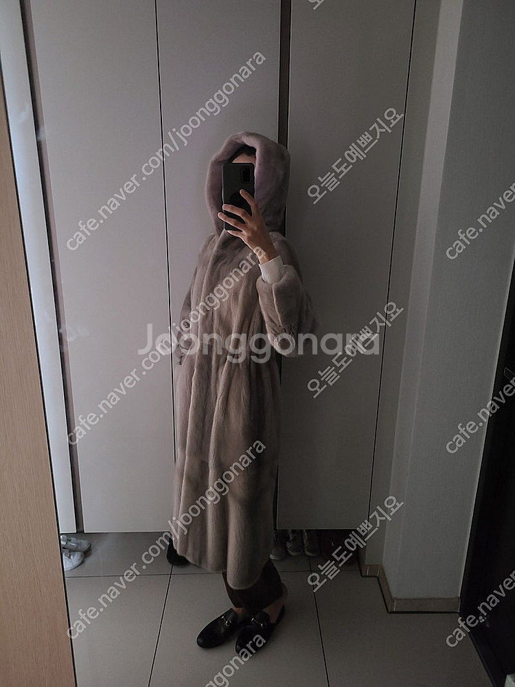 실버블루 후드 3단밍크 에눌가능--1